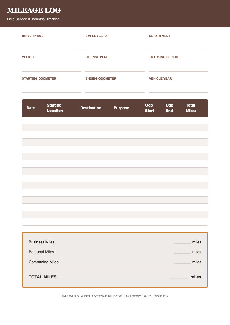 Bronze professional mileage tracker
